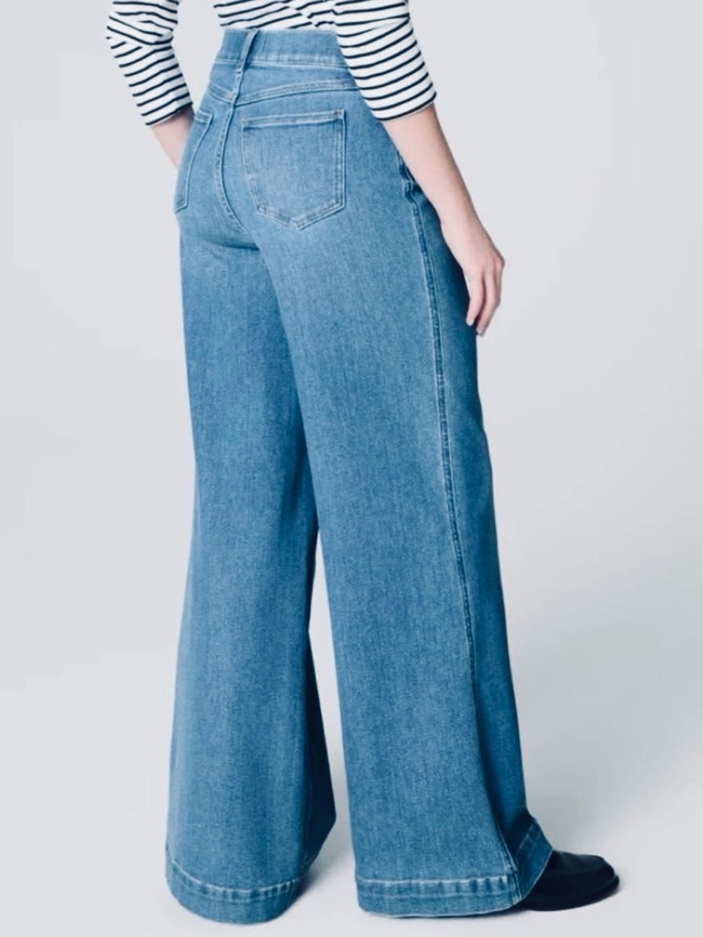 spanx | wide leg jeans size large (32 X 31.5) high rise